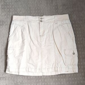 Cream Mini Skort with Pockets